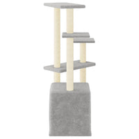Tiragraffi per gatti Mobili per arrampicata su torre Tiragraffi Piattaforma da arrampicata con tiragraffi in sisal leggero 107,5 cm grigio 02_0022544
