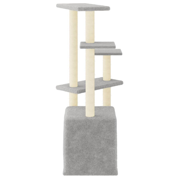Tiragraffi per gatti Mobili per arrampicata su torre Tiragraffi Piattaforma da arrampicata con tiragraffi in sisal leggero 107,5 cm grigio 02_0022544