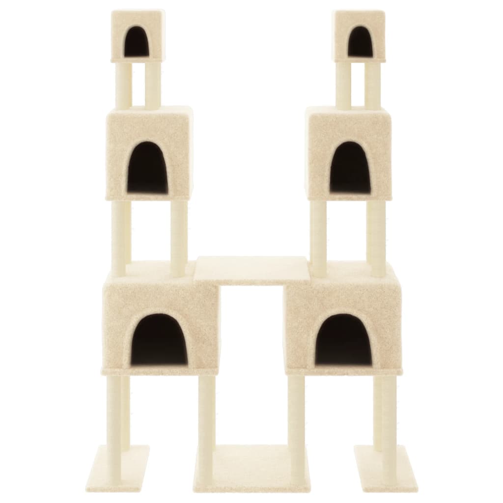 Albero per Gatti con Tiragraffi in Sisal Crema 199 cm 172079