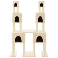 Albero per Gatti con Tiragraffi in Sisal Crema 199 cm 172079