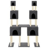 Albero per Gatti con Tiragraffi in Sisal Grigio Scuro 199 cmcod mxl 94977