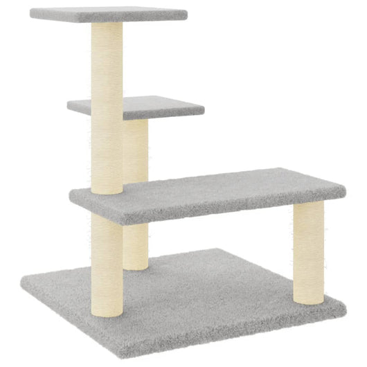 Tiragraffi per gatti Mobili Torre da arrampicata Giocattolo Tiragraffi Piattaforma da arrampicata con tiragraffi in sisal leggero 61 cm Grigio 02_0022611