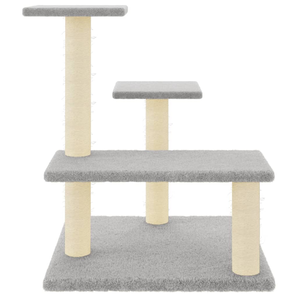 Albero per Gatti con Tiragraffi in Sisal Grigio Chiaro 61 cm 172086