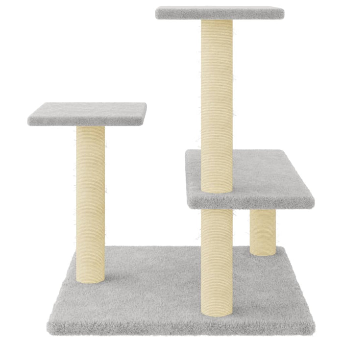 Albero per Gatti con Tiragraffi in Sisal Grigio Chiaro 61 cm 172086