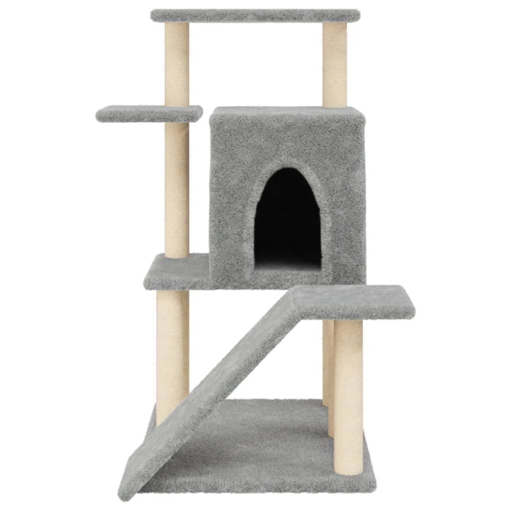 Tiragraffi per gatti Mobili per arrampicata su torre Raschietto per gatti Piattaforma da arrampicata con tiragraffi in sisal leggero 97 cm grigio 02_0022634