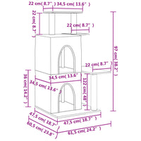 Albero per Gatti con Tiragraffi in Sisal Grigio Scuro 97 cm 172114