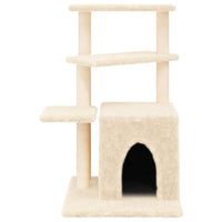 Tiragraffi per gatti Mobili per arrampicata su torre Tiragraffi Piattaforma da arrampicata con tiragraffi in sisal 83,5 cm crema 02_0022529
