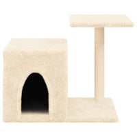 Tiragraffi per gatti Mobili Torre da arrampicata Giocattolo Tiragraffi Piattaforma da arrampicata con Tiragraffi in Sisal 50,5 cm Crema 02_0022516