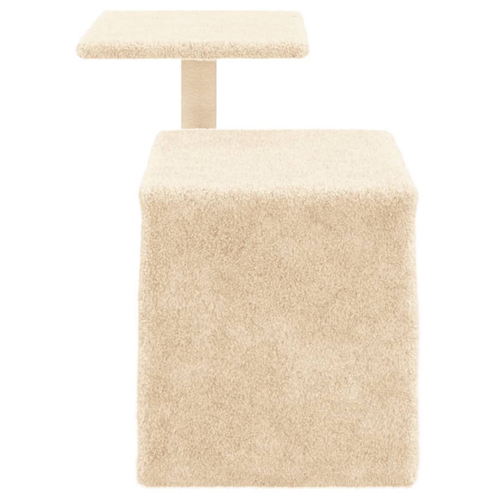 Tiragraffi per gatti Mobili Torre da arrampicata Giocattolo Tiragraffi Piattaforma da arrampicata con Tiragraffi in Sisal 50,5 cm Crema 02_0022516