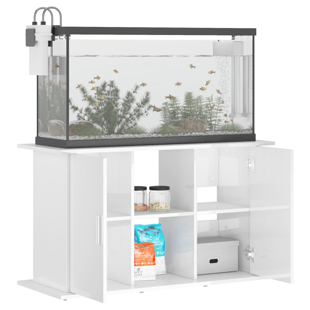 Supporto Acquario 101x41x58 cm Legno Multistrato Bianco Lucido 833609