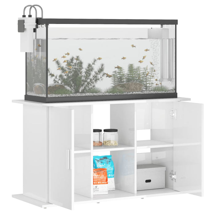 Supporto Acquario 101x41x58 cm Legno Multistrato Bianco Lucido 833609