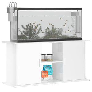 Supporto Acquario 121x41x58 cm Legno Multistrato Bianco Lucido 833617