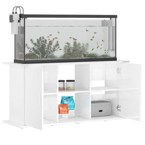 Supporto Acquario 121x41x58 cm Legno Multistrato Bianco Lucido 833617