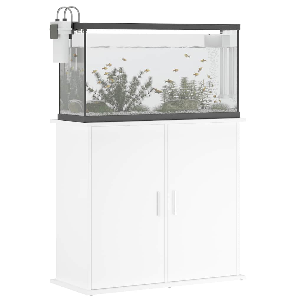 Supporto per Acquario Bianco 81x36x73 cm in Legno Multistrato