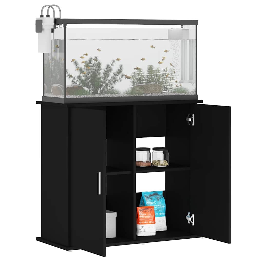 Supporto per Acquario 81x36x73 cm in Legno Multistrato Nero 833624