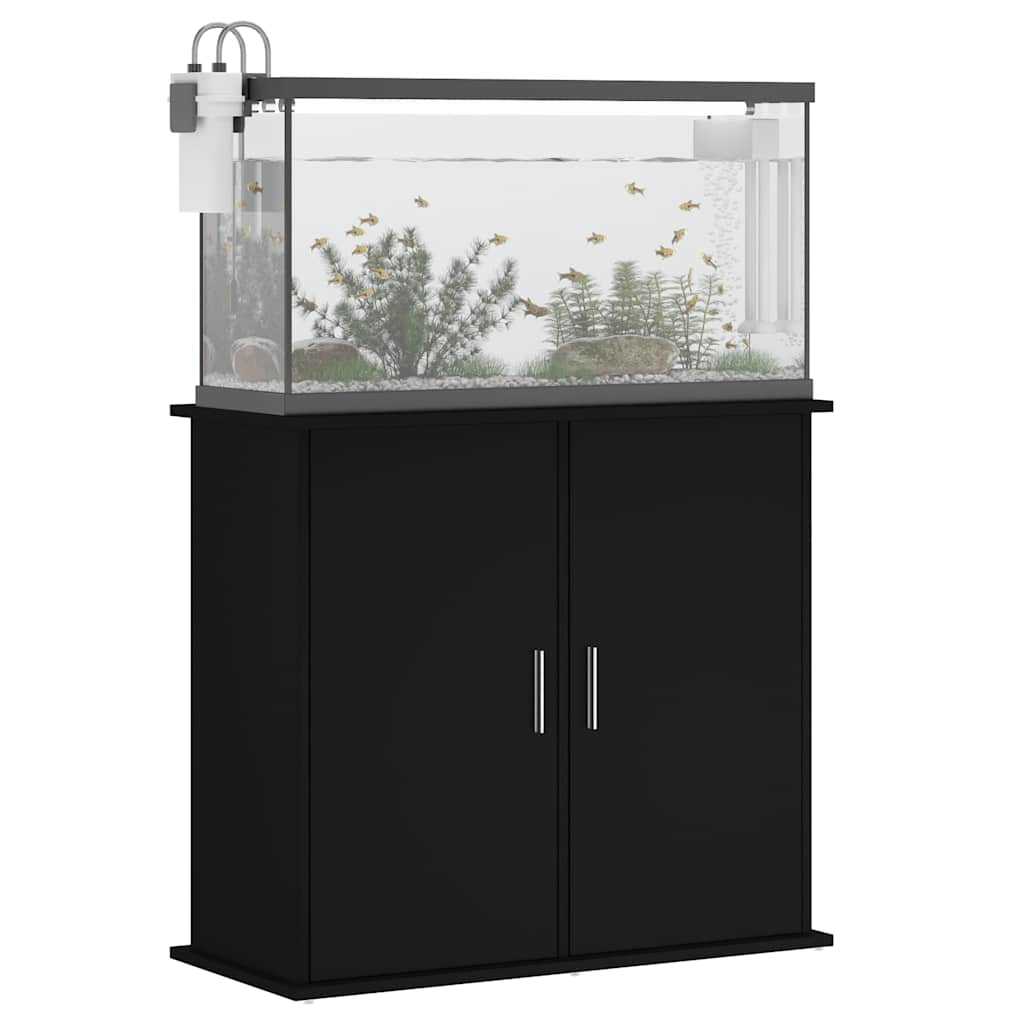 Supporto per Acquario 81x36x73 cm in Legno Multistrato Nero 833624