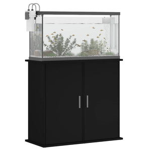 Supporto per Acquario 81x36x73 cm in Legno Multistrato Nero 833624