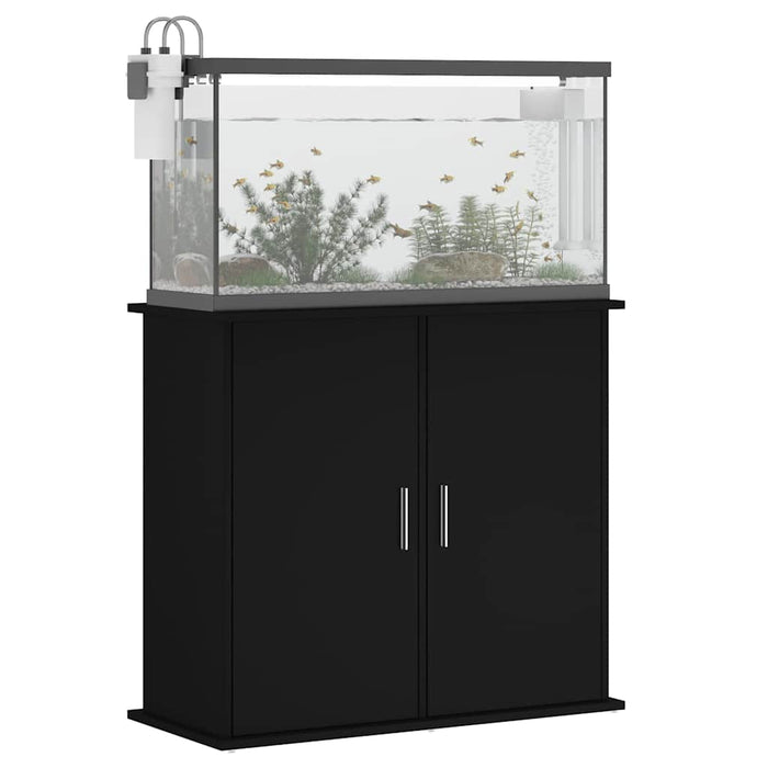 Supporto per Acquario 81x36x73 cm in Legno Multistrato Nero 833624