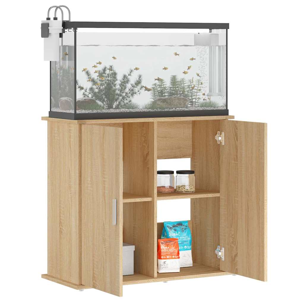 Supporto per acquario in rovere Sonoma 81x36x73 cm in legno ingegnerizzato 833626