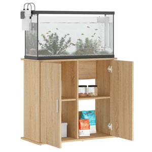 Supporto per acquario in rovere Sonoma 81x36x73 cm in legno ingegnerizzato 833626