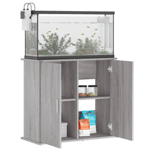 Supporto Acquario 81x36x73cm in Legno Multistrato Grigio Sonoma 833629