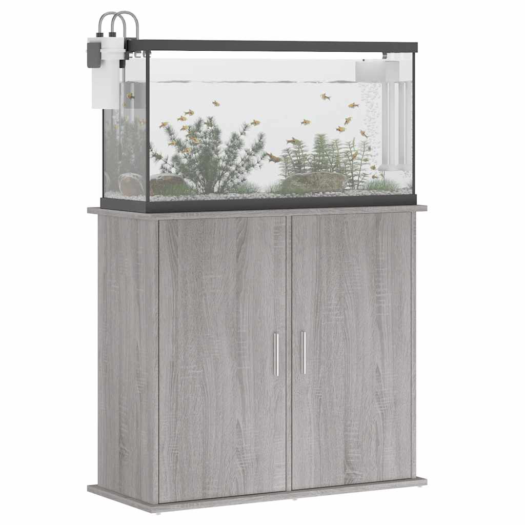 Supporto Acquario 81x36x73cm in Legno Multistrato Grigio Sonoma 833629