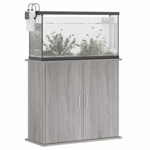 Supporto Acquario 81x36x73cm in Legno Multistrato Grigio Sonoma 833629