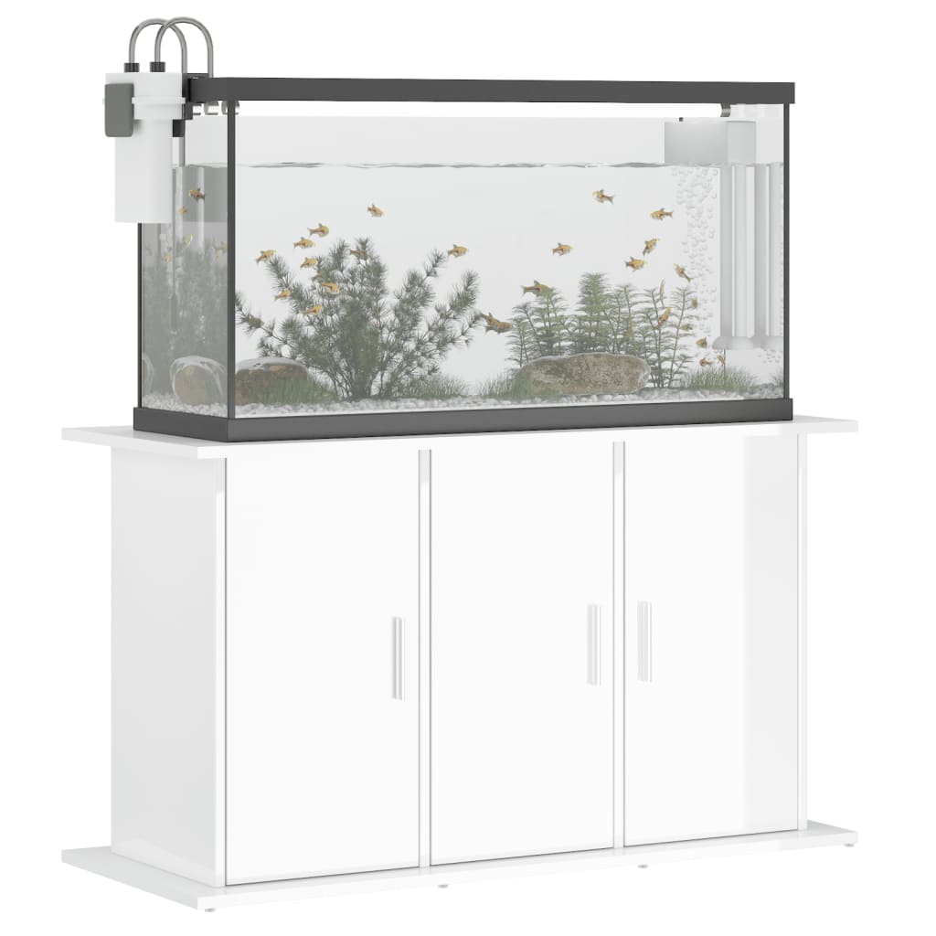 Supporto Acquario 101x41x58 cm Legno Multistrato Bianco Lucidocod mxl 102492