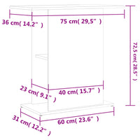 Supporto per acquario bianco 75x36x72,5 cm in legno ingegnerizzato 833647