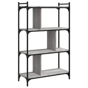 Libreria Grigio Sonoma 4 Ripiani 76x32x123 cm Legno Multistrato 833938