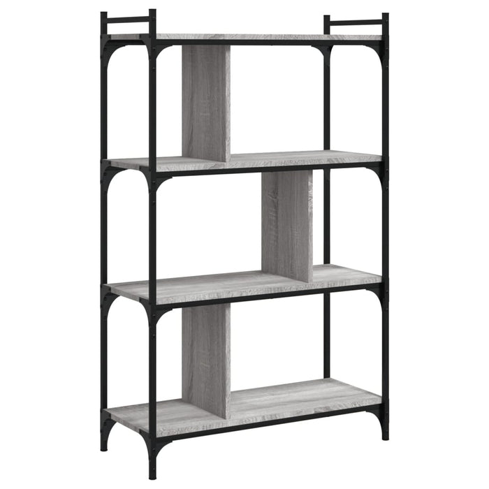 Libreria Grigio Sonoma 4 Ripiani 76x32x123 cm Legno Multistrato 833938