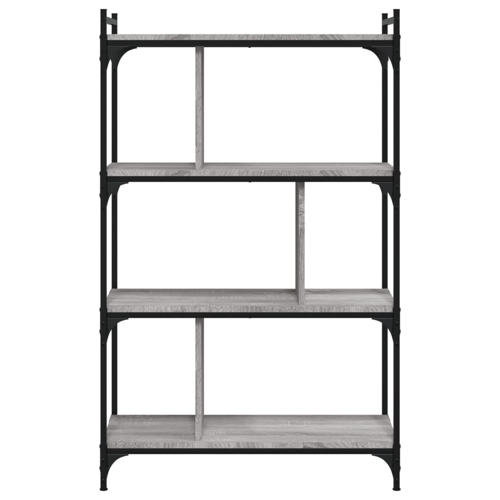 Libreria Grigio Sonoma 4 Ripiani 76x32x123 cm Legno Multistrato 833938