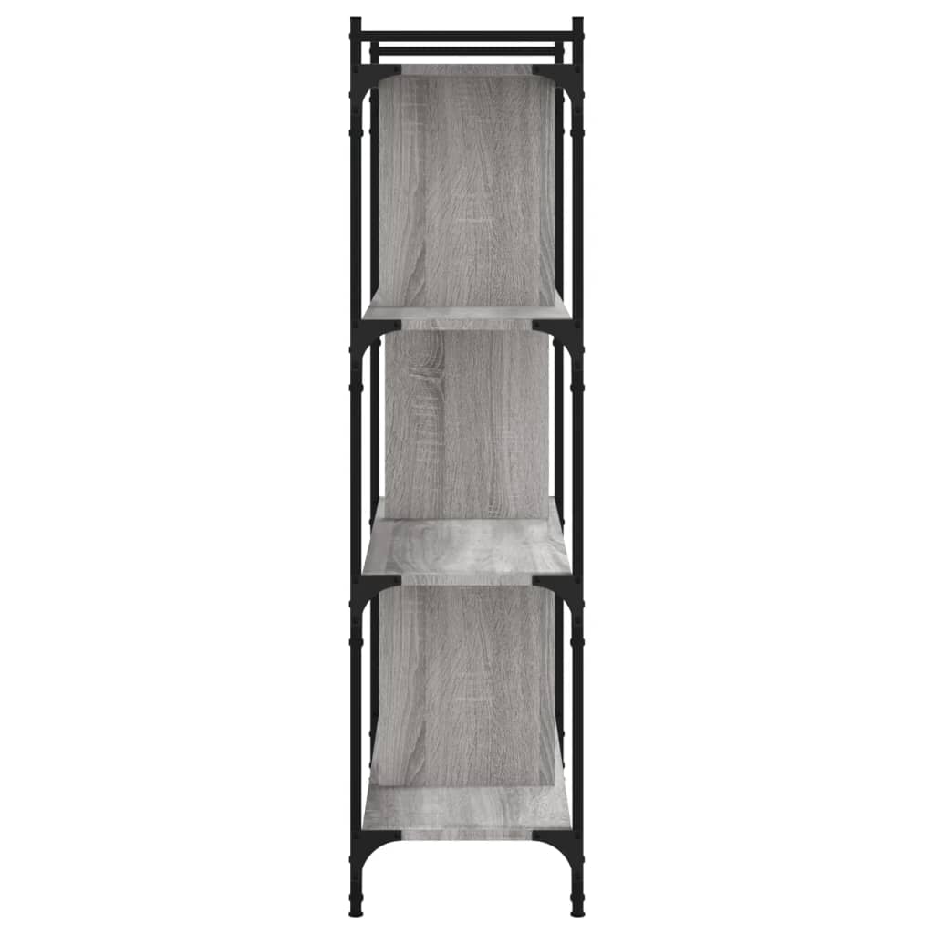 Libreria Grigio Sonoma 4 Ripiani 76x32x123 cm Legno Multistrato 833938