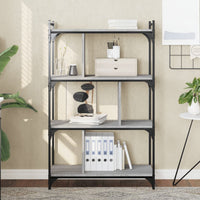 Libreria Grigio Sonoma 4 Ripiani 76x32x123 cm Legno Multistrato 833938