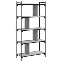 Libreria Grigio Sonoma 5 Ripiani 76x32x158 cm Legno Multistrato 833943