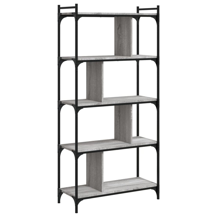 Libreria Grigio Sonoma 5 Ripiani 76x32x158 cm Legno Multistrato 833943
