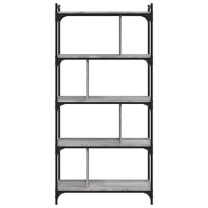 Libreria Grigio Sonoma 5 Ripiani 76x32x158 cm Legno Multistrato 833943
