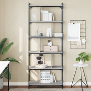 Libreria-Scaffale per Libri-Mobile di Stoccaggio Grigio Sonoma 6 Ripiani 76x32x192 cm Legno Multistrato
