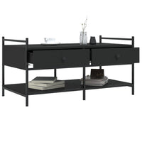Tavolino da Salotto Nero 99x50x50 cm in Legno Multistrato 833960