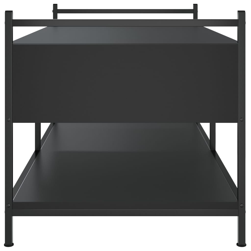 Tavolino da Salotto-Tavolino da soggiorno-Tavolo Nero 99x50x50 cm in Legno Multistrato