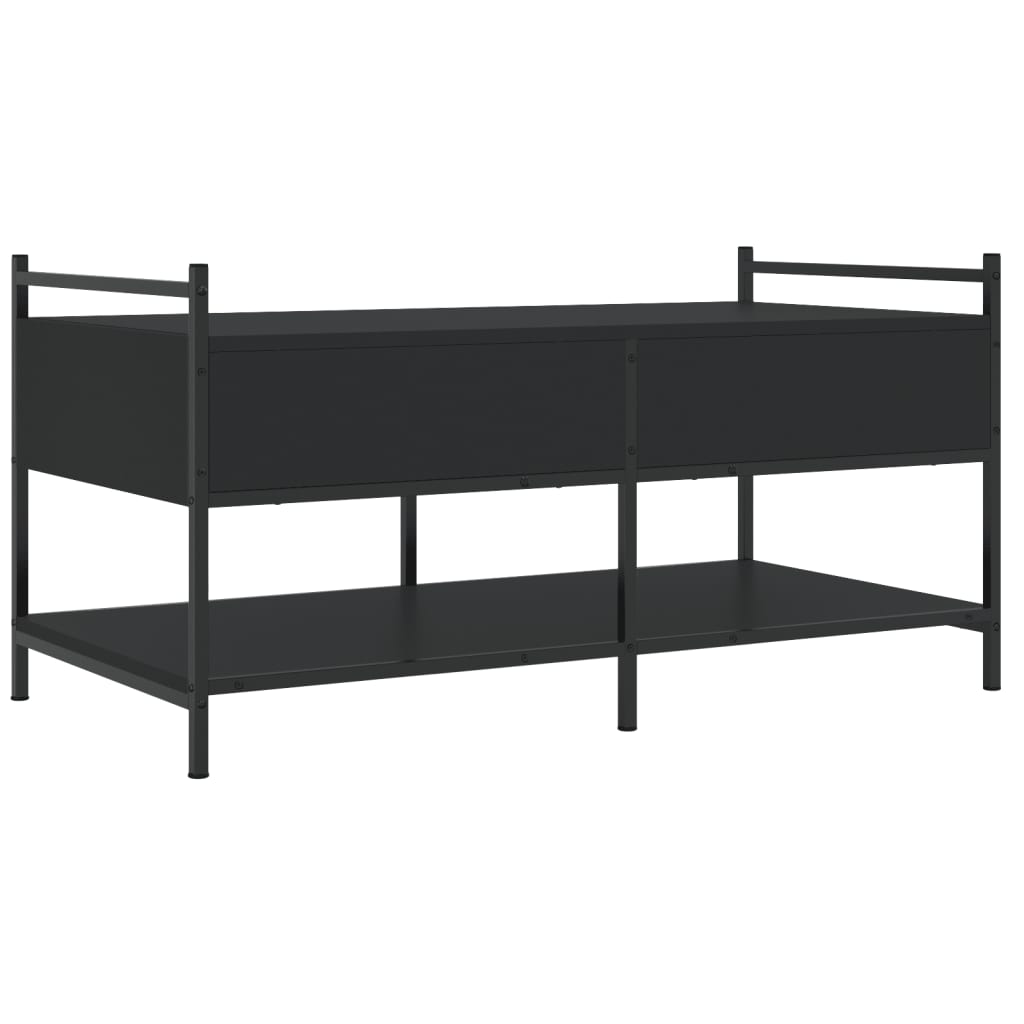 Tavolino da Salotto Nero 99x50x50 cm in Legno Multistrato 833960