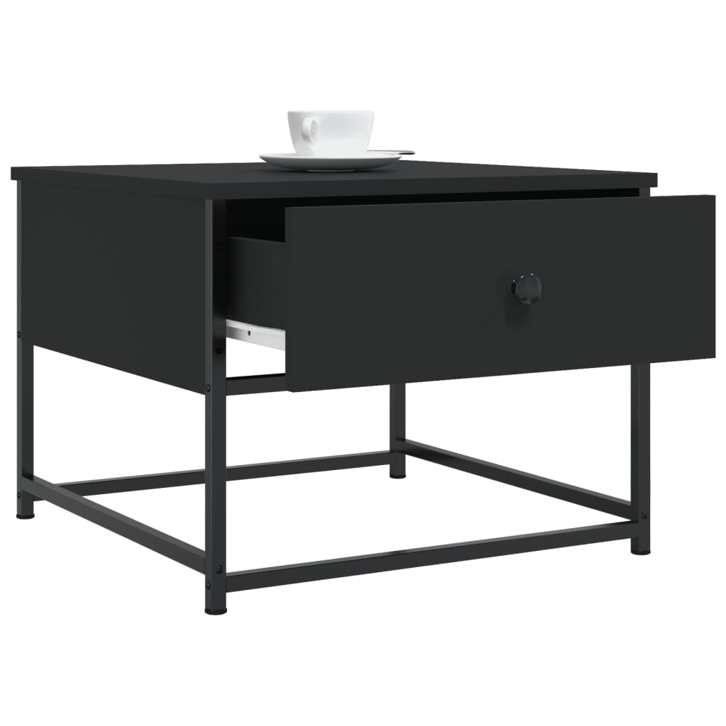 Tavolino da Salotto Nero 51x51x40 cm in Legno Multistrato 833975