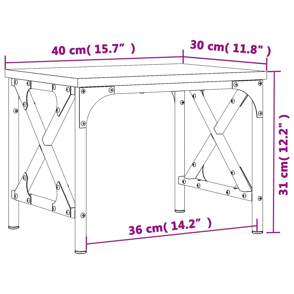 Supporto per stampante tavolo mobile ufficio sonoma 40 x 30 x 31 cm legno ingegnerizzato marrone 02_0044776