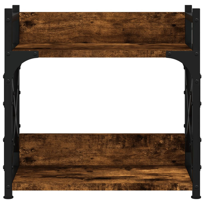 Supporto Stampante 2 Livelli Rovere Fumo 40x20x40cm Multistrato