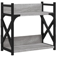 Supporto Stampante 2 Piani Grigio Sonoma 40x20x40cm Multistrato 833993