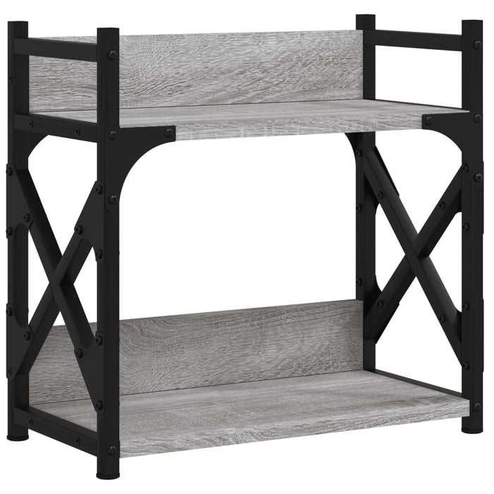 Supporto Stampante 2 Piani Grigio Sonoma 40x20x40cm Multistrato 833993