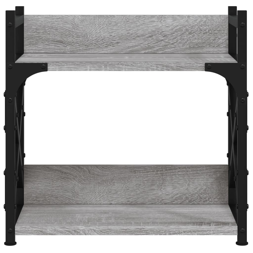 Supporto Stampante 2 Piani Grigio Sonoma 40x20x40cm Multistrato 833993