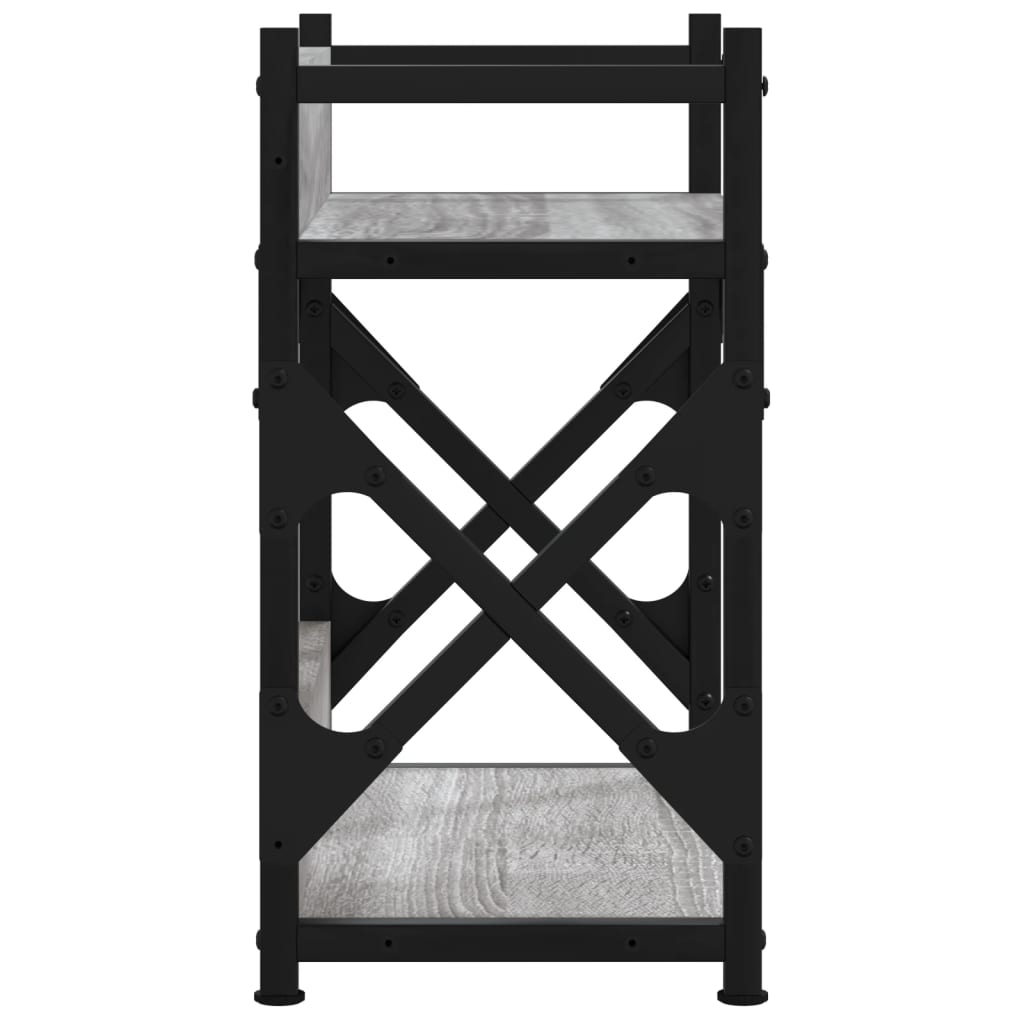 Supporto Stampante 2 Piani Grigio Sonoma 40x20x40cm Multistrato 833993