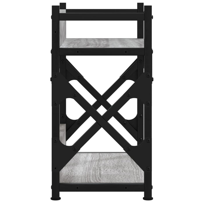 Supporto Stampante 2 Piani Grigio Sonoma 40x20x40cm Multistrato 833993