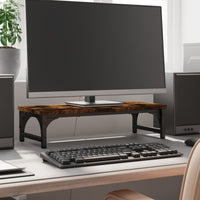 Supporto per Monitor Rovere Fumo 55x23x14 cm Legno Multistrato 834002